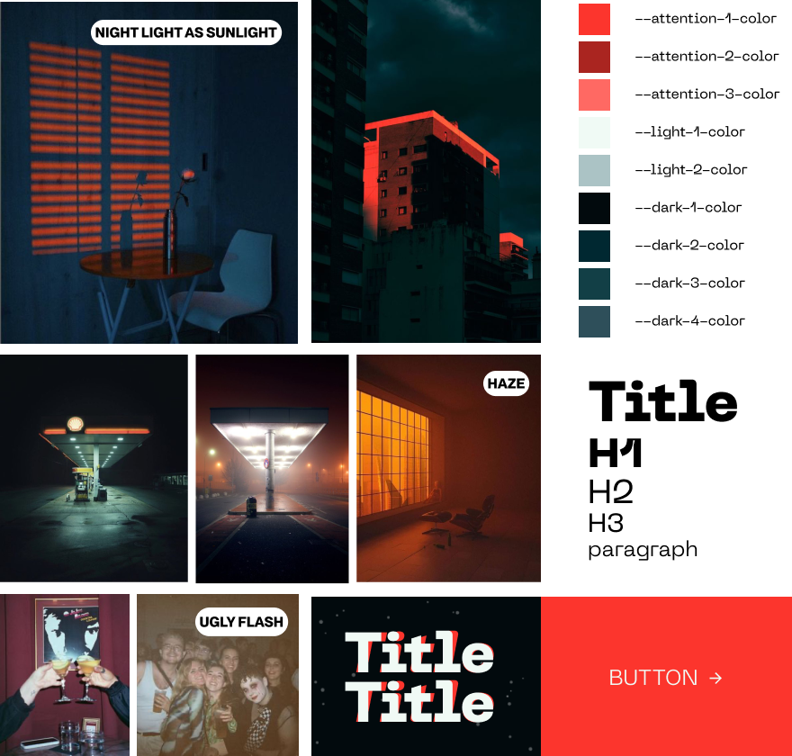 mood board and design objects